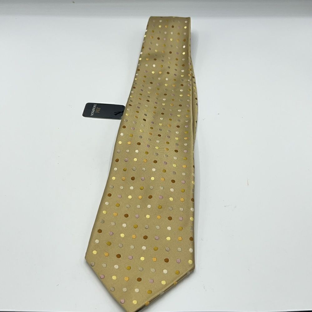 JIM THOMPSON Tan Polka Dot Silk Tie-NWT